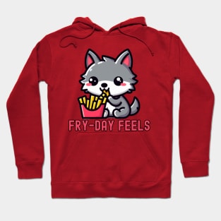 Friday french fries wolf humor Hoodie